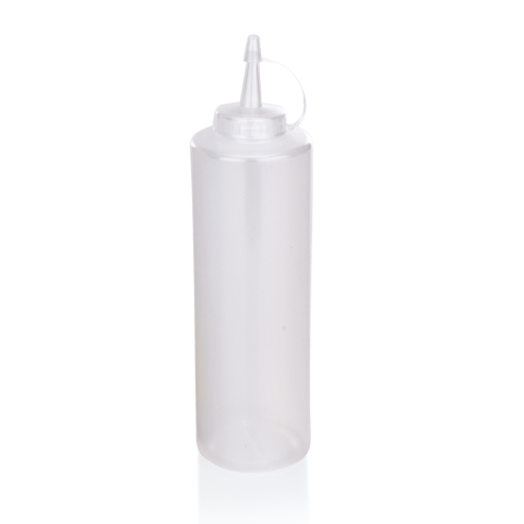 Quetschflasche Set, Ø 7 cm, 0,7 Liter, transparent, Set á 6 Stück, Polyethylen