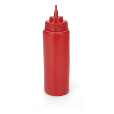 Quetschflasche Set, Ø 8 cm, 0,95 Liter, rot, Set á 6 Stück, Polyethylen