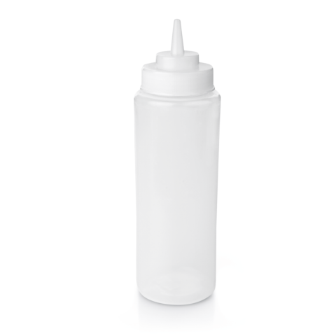 Quetschflasche Set, Ø 8 cm, 0,95 Liter, transparent, Set á 6 Stück, Polyethylen