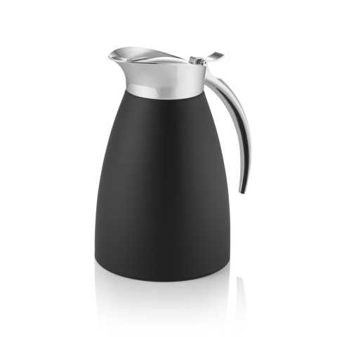 Isolierkanne, 1 Liter, Ø 12,5 cm, Höhe 20,5 cm, schwarz, Chromnickelstahl 18/8