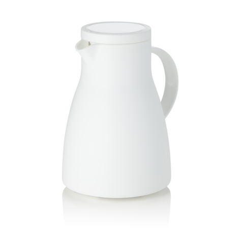 Isolierkanne, 1 Liter, Ø 14,5 cm, Höhe 22 cm, weiß, Polypropylen
