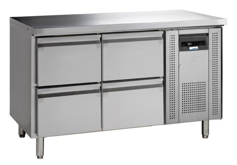 COOL-LINE Kühltisch KTM2, 4 Schubladen 1/2GN, 1355x700x860mm