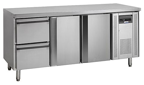 COOL-LINE Kühltisch KTM3, 2 Schubladen 1/2GN, 2 Türen, 1795x700x860mm