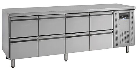 COOL-LINE Kühltisch KTM4, 8 Schubladen, 2230x700x860mm