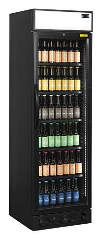 NORDCAP Glastürkühlschrank KU 385 G-CP Black, Breite 595mm