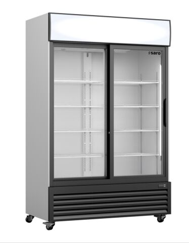 SARO Kühlschrank mit Glasschiebetüren + Werbetafel, GTK 700 SD