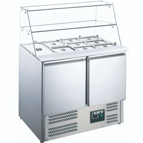 SARO Saladette ES900G mit Glasaufsatz, Breite 903mm, 2 Türen