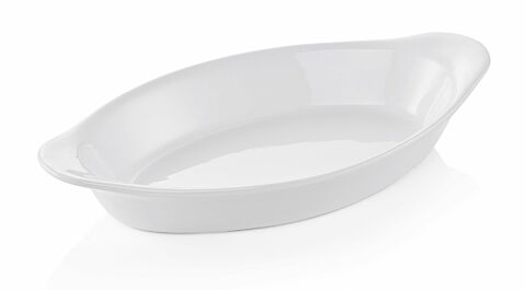 Porzellan Backform, 25 x 13 x 3,5 cm, weiss