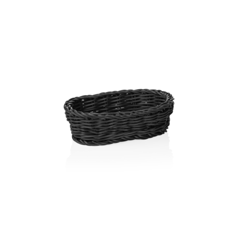 Korb WEAVER PRO Tischkörbe, 19 x 12 x 6 cm, oval, schwarz, Polypropylen