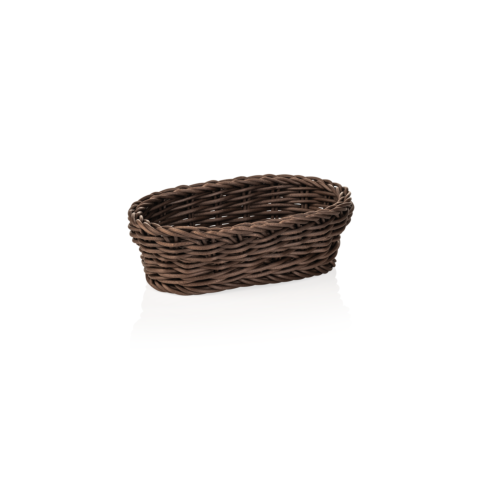 Korb WEAVER PRO Tischkörbe, 19 x 12 x 6 cm, oval, braun, Polypropylen