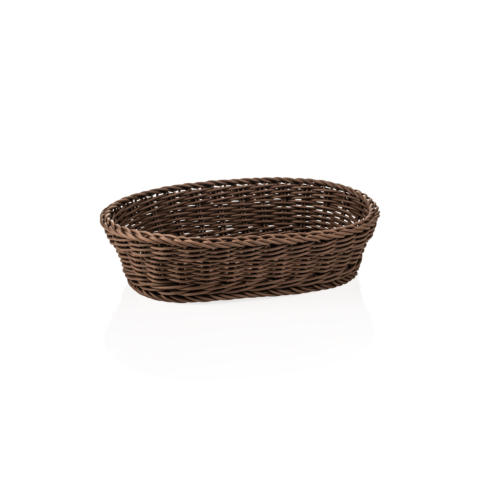 Korb WEAVER PRO Tischkörbe, 32 x 23 x 7 cm, oval, braun, Polypropylen