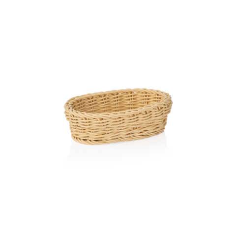 Korb WEAVER PRO Tischkörbe, 19 x 12 x 6 cm, oval, hellbeige, Polypropylen