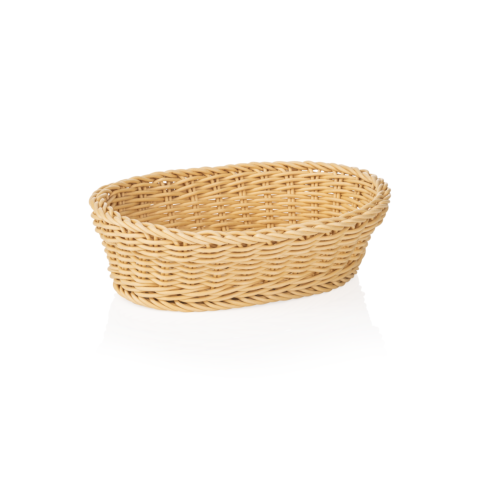 Korb WEAVER PRO Tischkörbe, 25 x 19 x 6,5 cm, oval, hellbeige, Polypropylen
