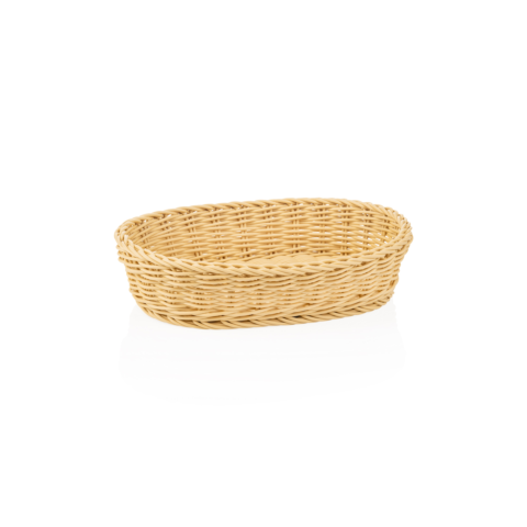 Korb WEAVER PRO Tischkörbe, 32 x 23 x 7 cm, oval, hellbeige, Polypropylen