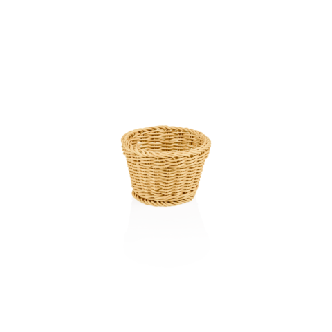 Korb WEAVER PRO Tischkörbe, Ø 13 cm, Höhe 10 cm, oval, hellbeige, Polypropylen
