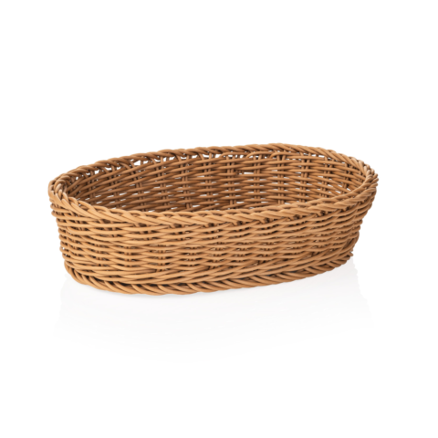 Korb WEAVER PRO Tischkörbe, 28 x 16 x 8 cm, oval, beige, Polypropylen