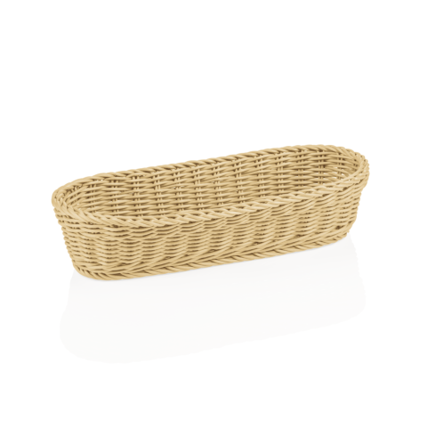 Baguettekorb WEAVER PRO Systemkörbe, 40 x 16 x 8 cm, oval, hellbeige, Polypropylen