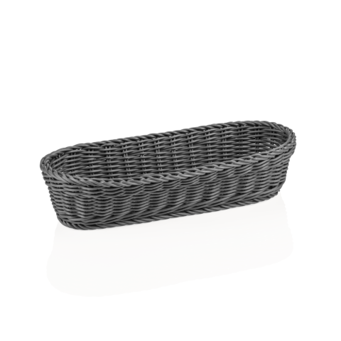 Baguettekorb WEAVER PRO Systemkörbe, 40 x 16 x 8 cm, oval, grau, Polypropylen