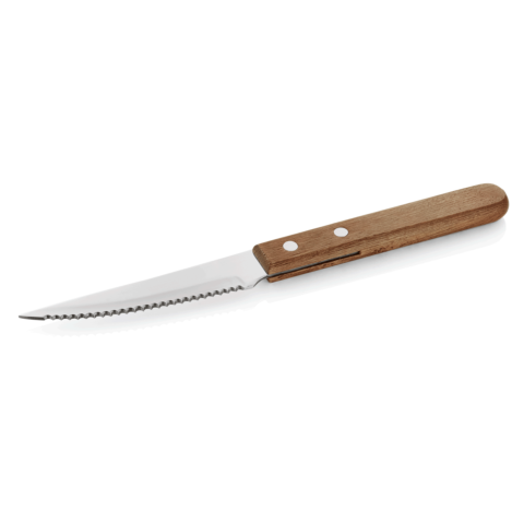Steakmesser Set, mit Kiefernholzgriff, 21 cm, Set á 12 Stück, Holz, Edelstahl