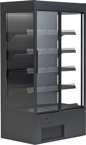 IGLOO Wandkühlregal Variant 167 Black Line mit Glasschiebetüren 1,14 kW, 1670 mm