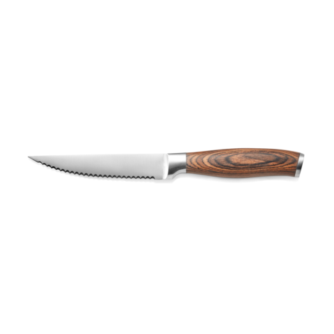 Steakmesser Set, mit Pakkaholzgriff, 23 cm, Set á 6 Stück, Holz, Chromstahl 13/0