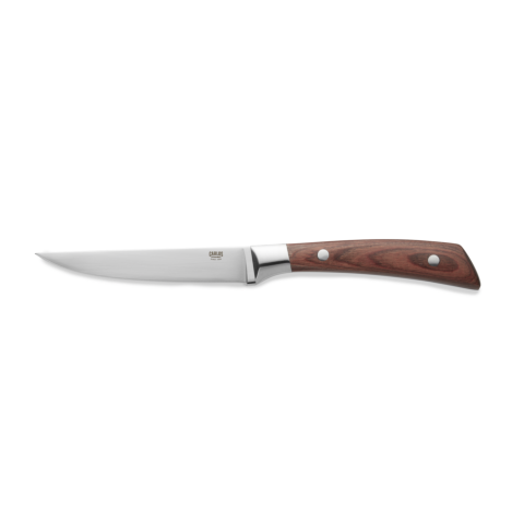 Steakmesser Set CARLOS, mit rotem Pakkaholzgriff, 24 cm, Set á 6 Stück, Klingenstahl 420, Holz