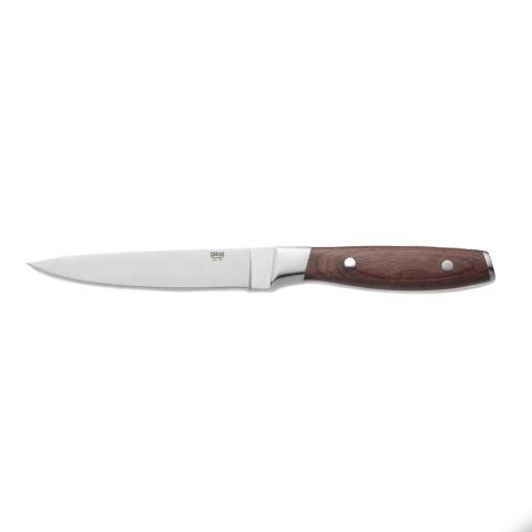 Steakmesser Set CARLOS, mit rotem Pakkaholzgriff, 25 cm, Set á 6 Stück, Klingenstahl 420, Holz