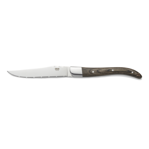 Steakmesser Set CARLOS, mit braunem Pakkaholzgriff, 23 cm, Set á 6 Stück, Klingenstahl 420, Holz