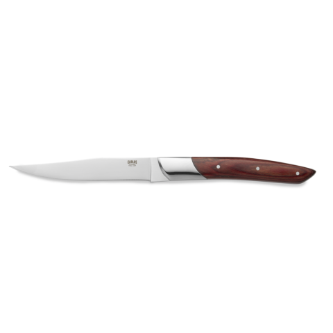 Steakmesser Set CARLOS, mit rotem Pakkaholzgriff, 24 cm, Set á 6 Stück, Klingenstahl 420, Holz