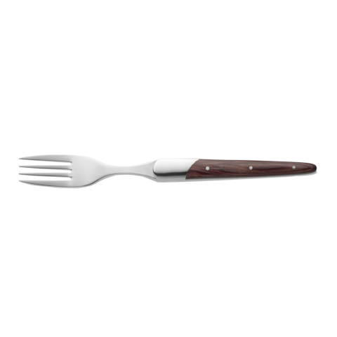 Steakgabel Set CARLOS, mit rotem Pakkaholzgriff, 22,5 cm, Set á 6 Stück, Klingenstahl 420, Holz