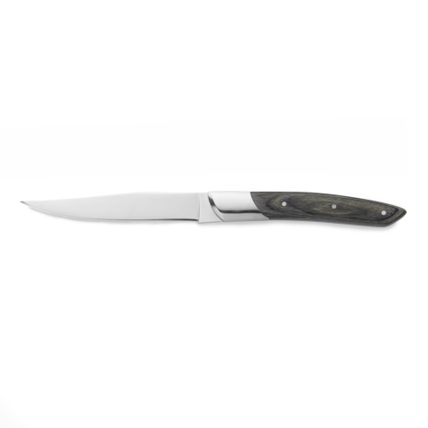 Steakmesser Set CARLOS, mit grauem Pakkaholzgriff, 24 cm, Set á 6 Stück, Klingenstahl 420, Holz