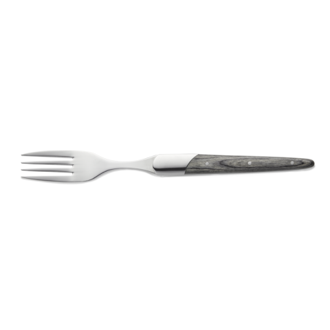 Steakgabel Set CARLOS, mit grauem Pakkaholzgriff, 22,5 cm, Set á 6 Stück, Klingenstahl 420, Holz