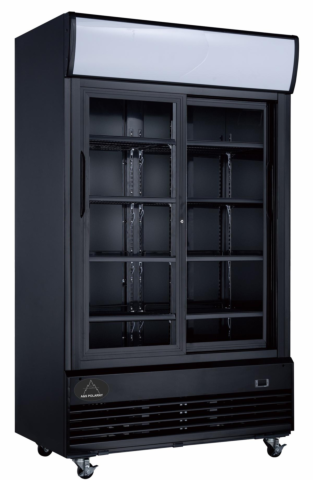 Flaschenkühlschrank 1000 L 1200x730x2036 mm, schwarz, Schiebetüren