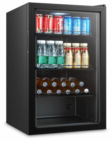Glastür Kühlschrank Tischmodell 115L, Breite 540mm