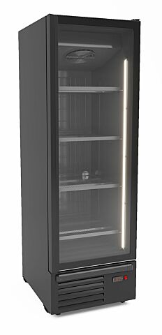 Tiefkühlschrank 1 Glastür, schwarz, 500L