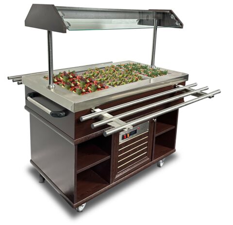 Buffet Salatbar mit Tablettrutsche für 3x GN1/1, Breite 1200mm