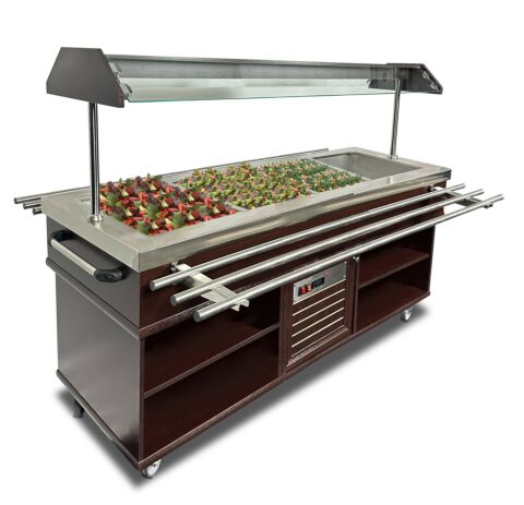 Buffet Salatbar mit Tablettrutsche für 4x GN1/1, Breite 1500mm
