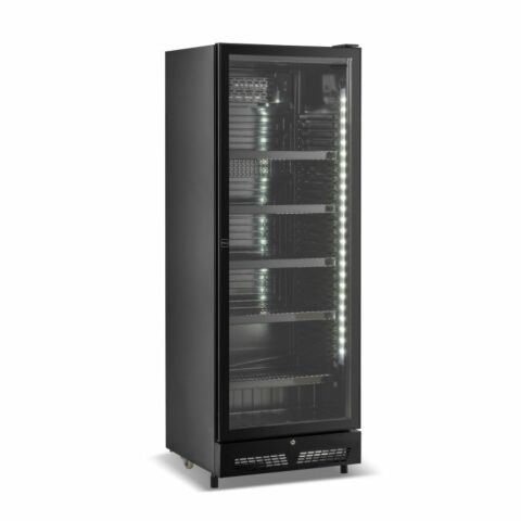 Combisteel Kühlschrank 1 Glastür Schwarz SVE450 BL 650 mm
