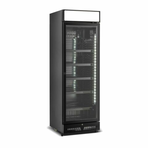 Combisteel Kühlschrank 1 Glastür Schwarz mit Canopy SVE450 BLC 650 mm