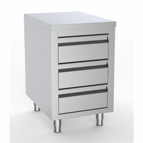 Arbeitstisch 500 mm, 3 Schubladen, 700 mm tief