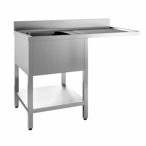 Spültisch 700 mm mit Grundboden demontierbar 1400 mm, Becken links