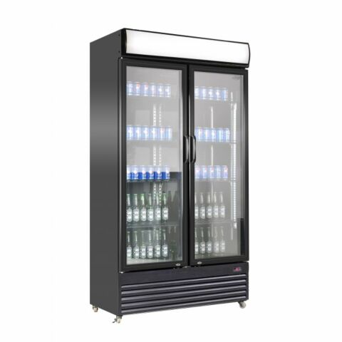 Kühlschrank 2 Glastüren Bez-780 Gd Schwarz