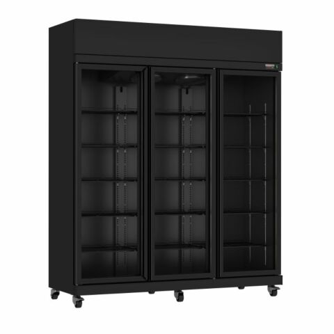Combisteel Kühlschrank 3 Glastüren Schwarz IRM1180R BL 1650 mm