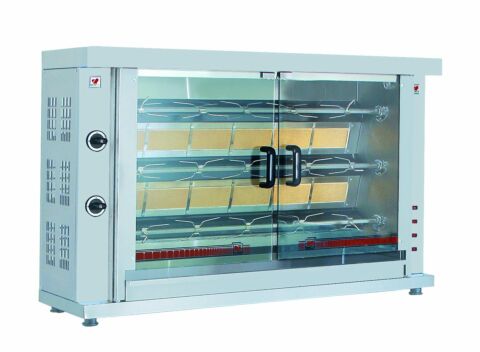 CombiSteel Gas-Hähnchengrill mit 3 Spießen für 12-15 Hähnchen