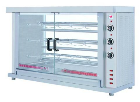 CombiSteel Elektro-Hähnchengrill mit 3 Spießen für 12-15 Hähnchen