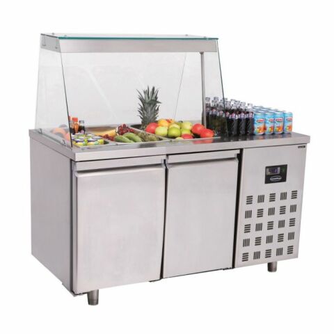 Pizzakühltisch, 2 Türen, 1360x700x1085mm