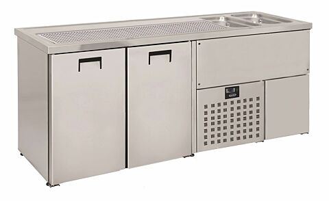 CombiSteel Getränketheke Biertheke 2 Türen, 2 Becken rechts