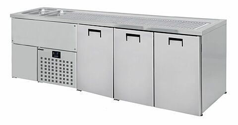 CombiSteel Getränketheke Biertheke 3 Türen. 2 Becken links
