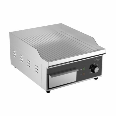 Combisteel Elektro Grillplatte gerillt Edelstahl 360 mm