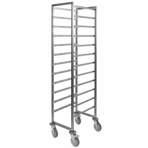 Abräumwagen 1/1 GN, 20 Einschübe, Edelstahl, 385x530x1800 mm